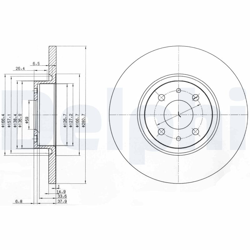 DELPHI BG3600 Brzdový kotouč