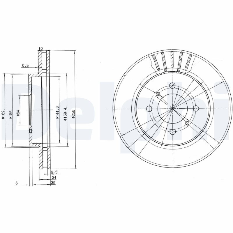 DELPHI BG3612 Discofreno-Discofreno-Ricambi Euro