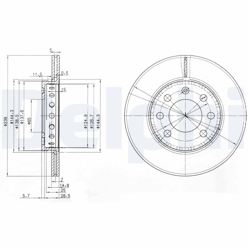 DELPHI BG3658 Disc frana