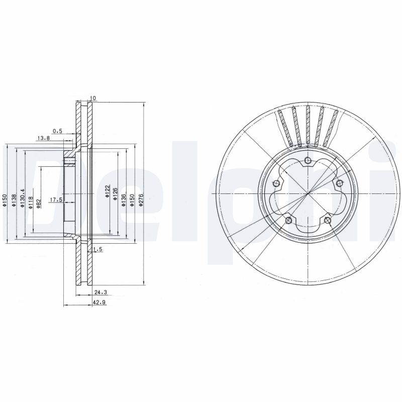 DELPHI BG3676 спирачен диск