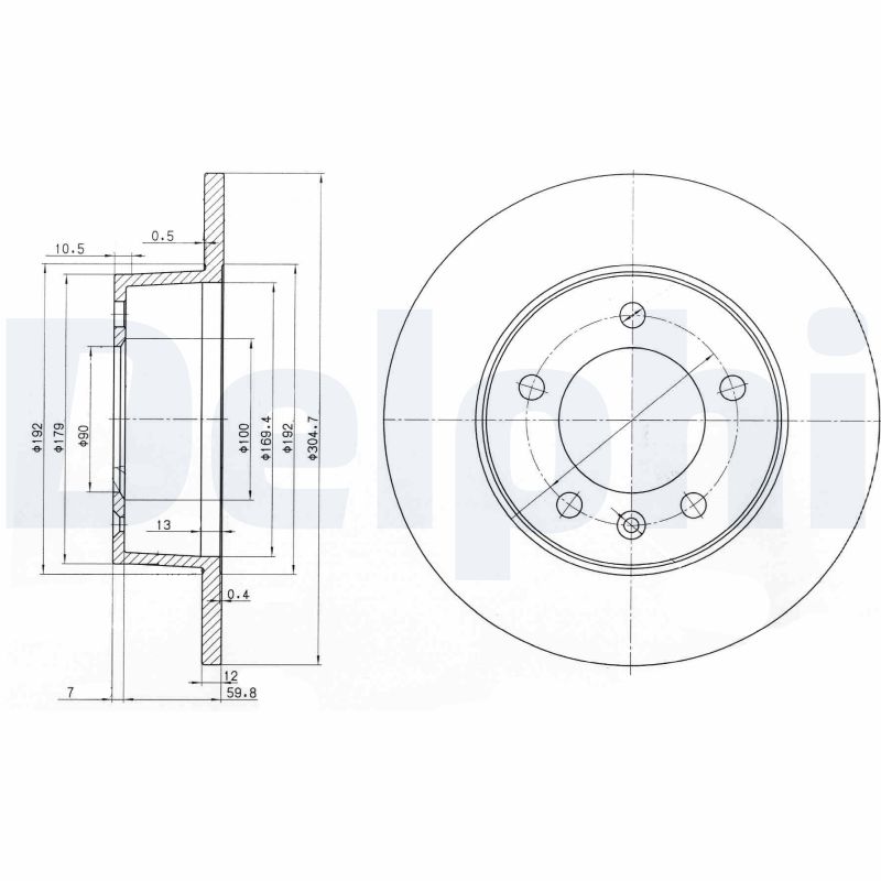 DELPHI BG3681 Disc frana