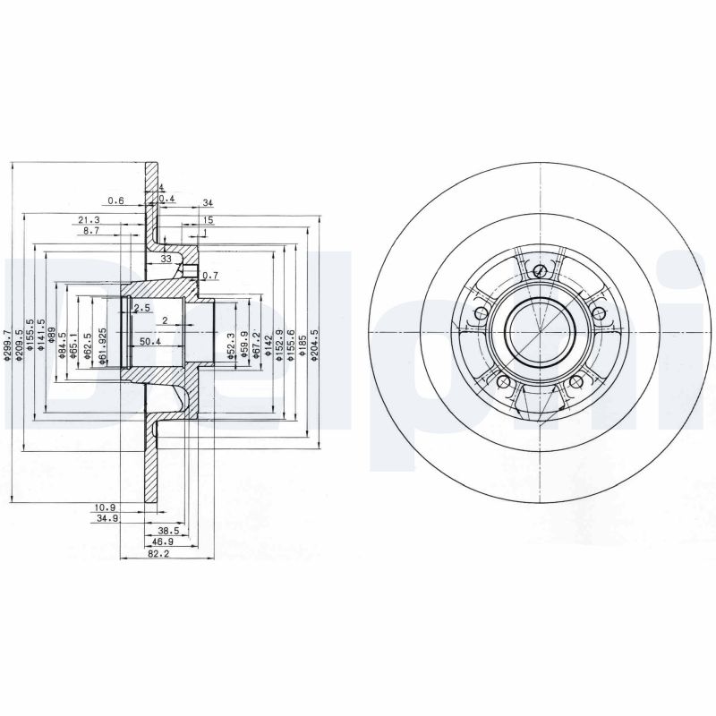 DELPHI BG3686 Brzdový kotouč