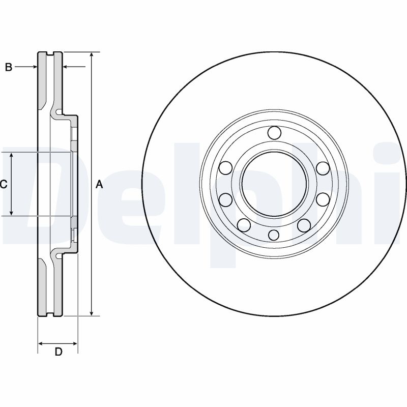 DELPHI BG3713C Discofreno-Discofreno-Ricambi Euro