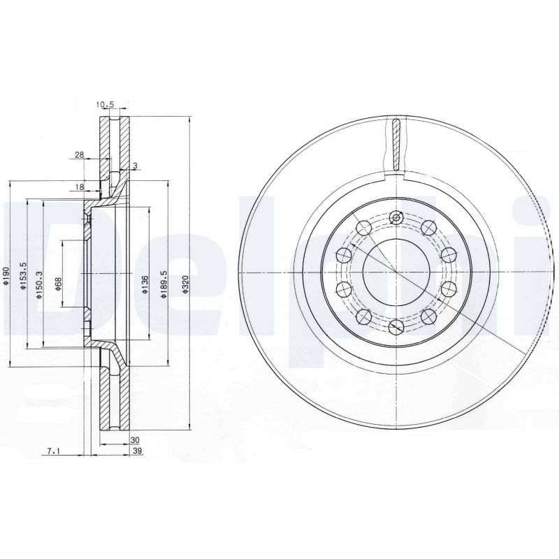 DELPHI BG3714 féktárcsa