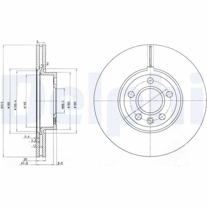 DELPHI BG3719 Discofreno-Discofreno-Ricambi Euro