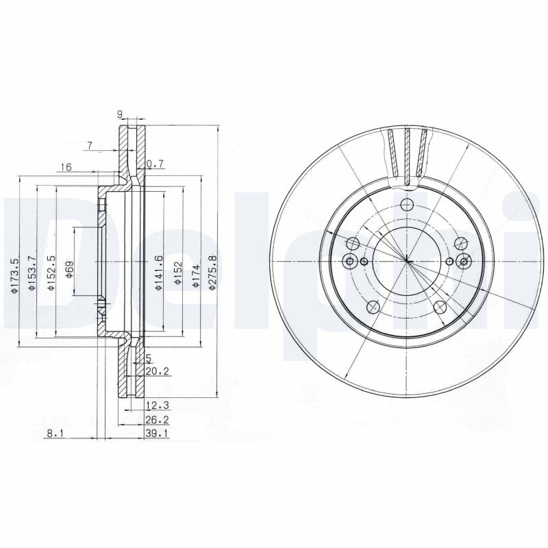 DELPHI BG3721 Discofreno-Discofreno-Ricambi Euro