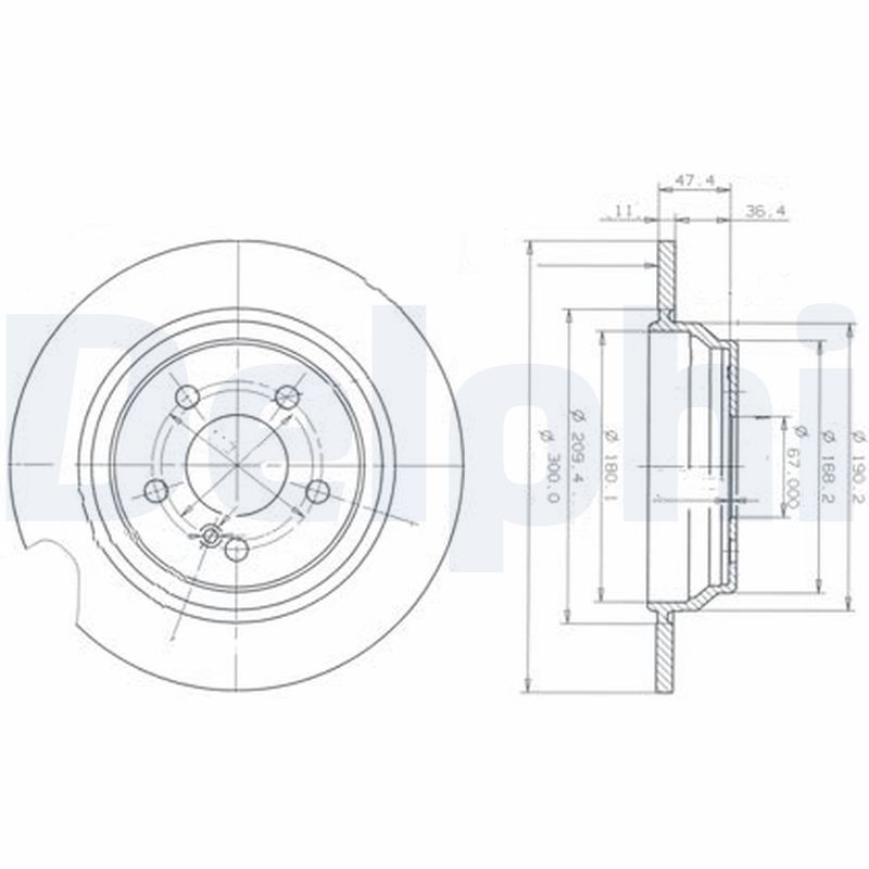 DELPHI BG3725 Brzdový kotouč