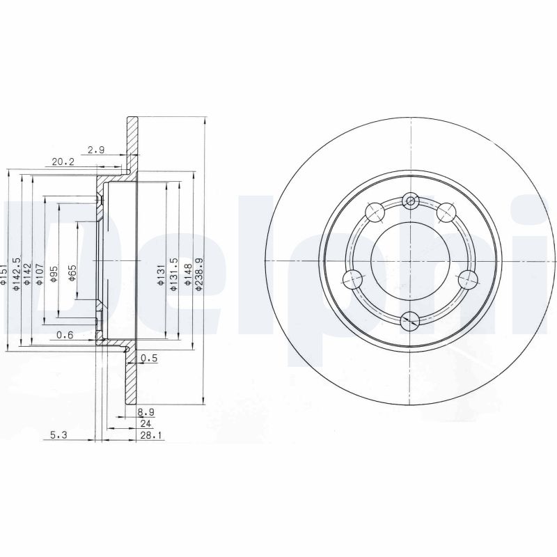 DELPHI BG3738 Disc frana