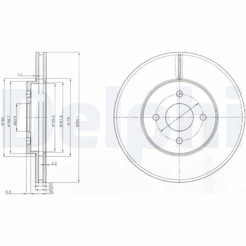 DELPHI BG3742 Discofreno-Discofreno-Ricambi Euro