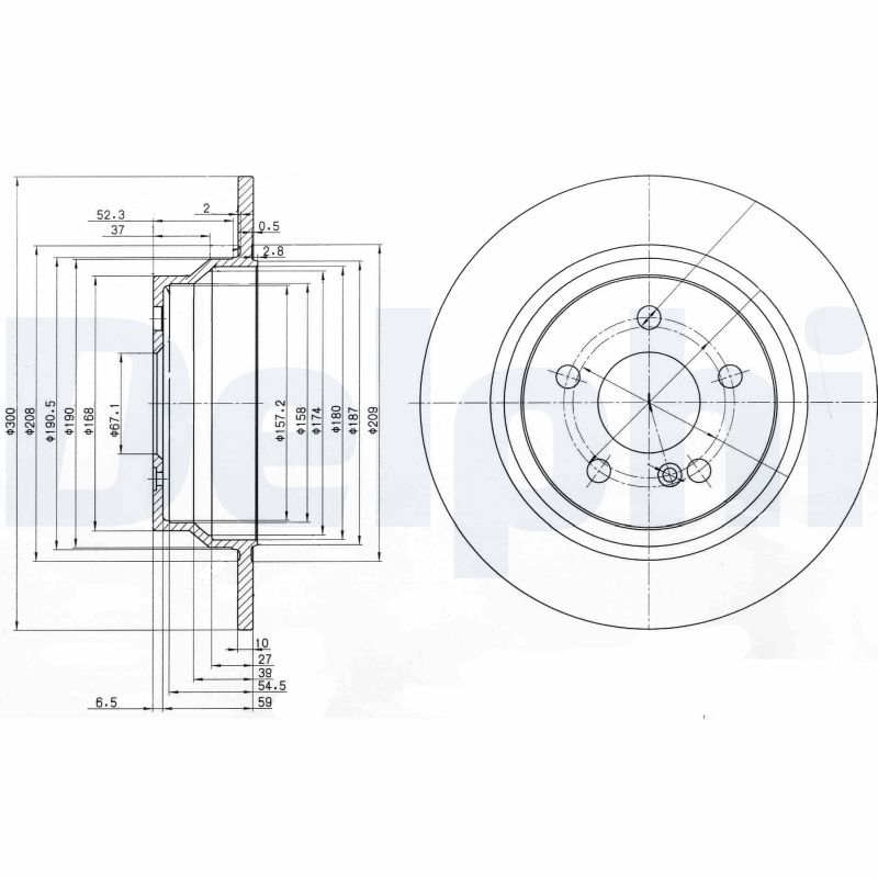 DELPHI BG3757 Brzdový kotouč