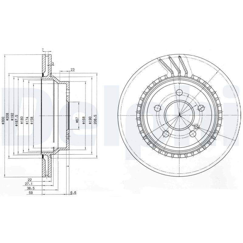 DELPHI BG3758 féktárcsa