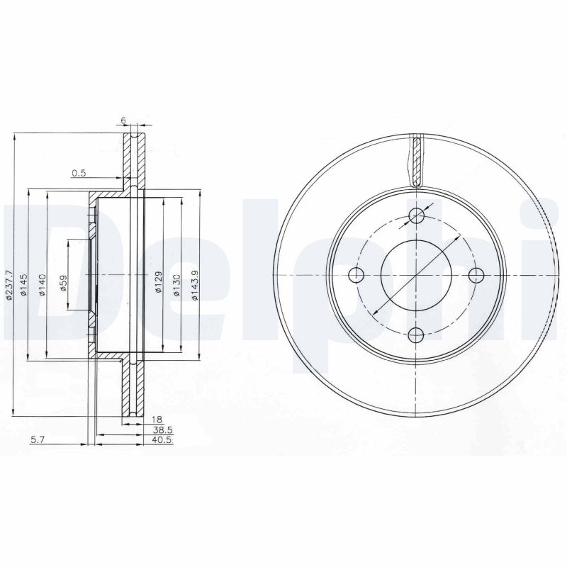 DELPHI BG3763 Discofreno-Discofreno-Ricambi Euro