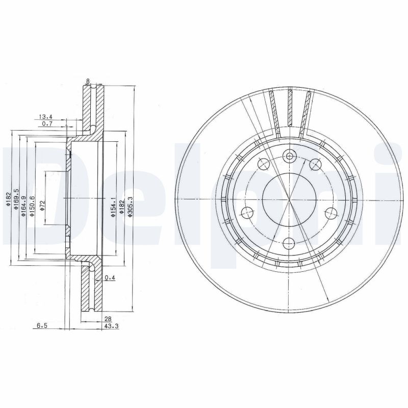 DELPHI BG3768 Disc frana