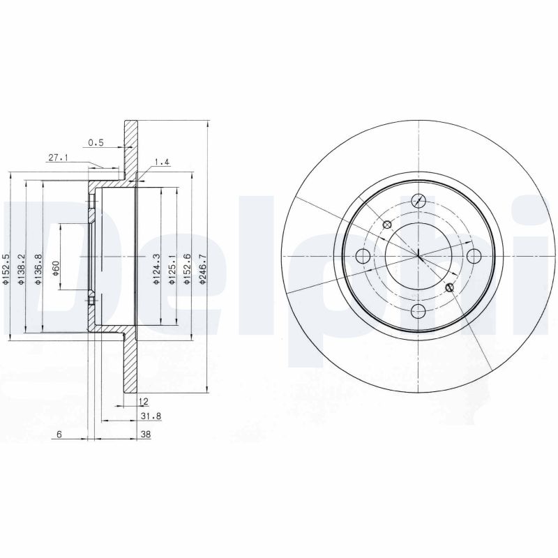 DELPHI BG3769 Disc frana