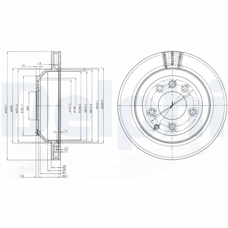 DELPHI BG3775C спирачен диск