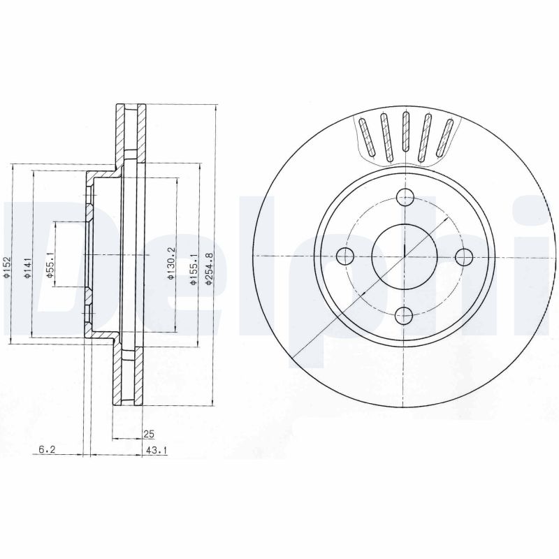 DELPHI BG3781 Discofreno