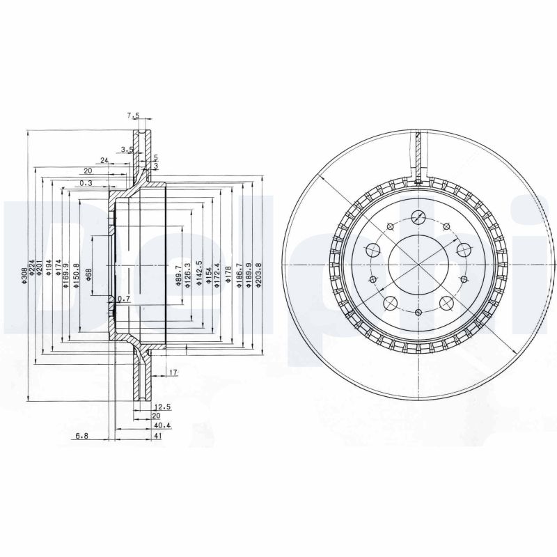 DELPHI BG3782C féktárcsa