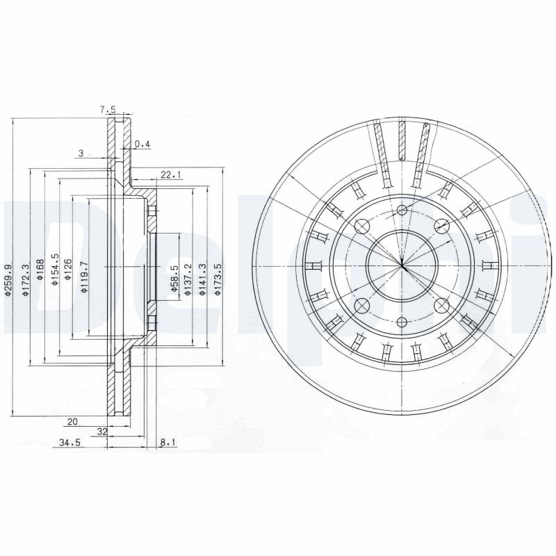 DELPHI BG3806 Discofreno