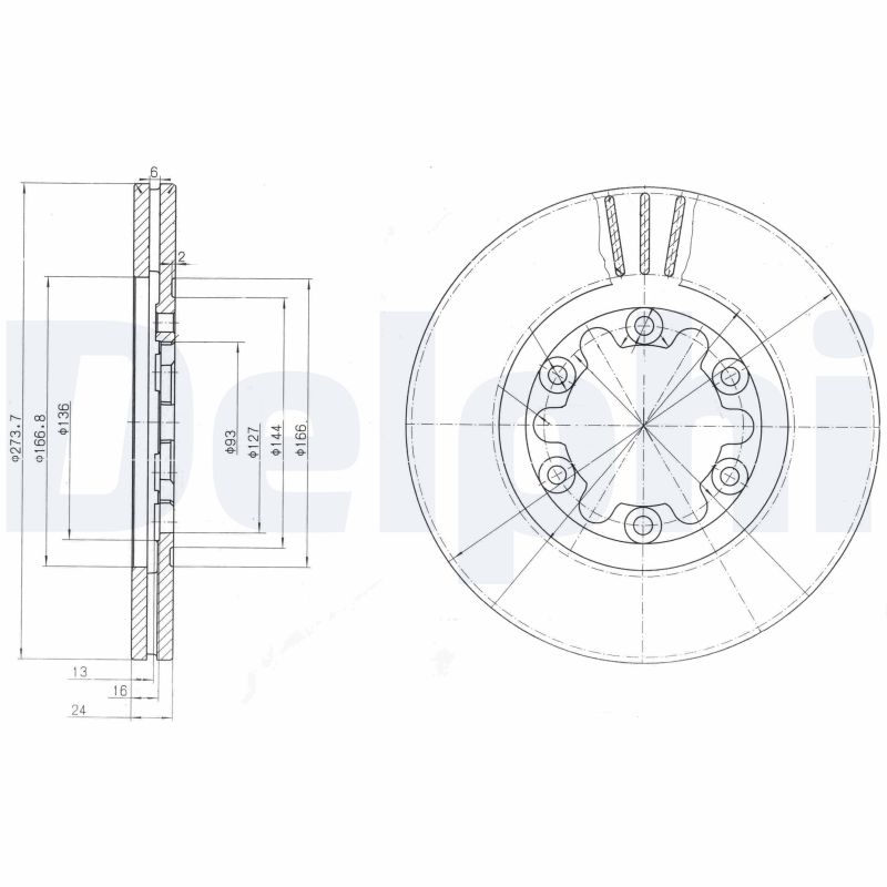 DELPHI BG3809 Discofreno-Discofreno-Ricambi Euro