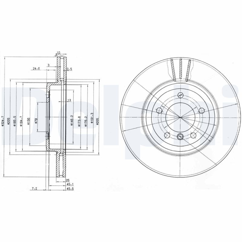 DELPHI BG3830 Discofreno-Discofreno-Ricambi Euro