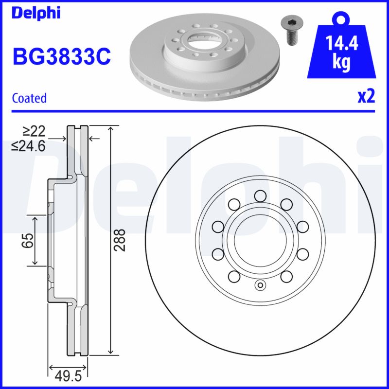 DELPHI BG3833C Disc frana