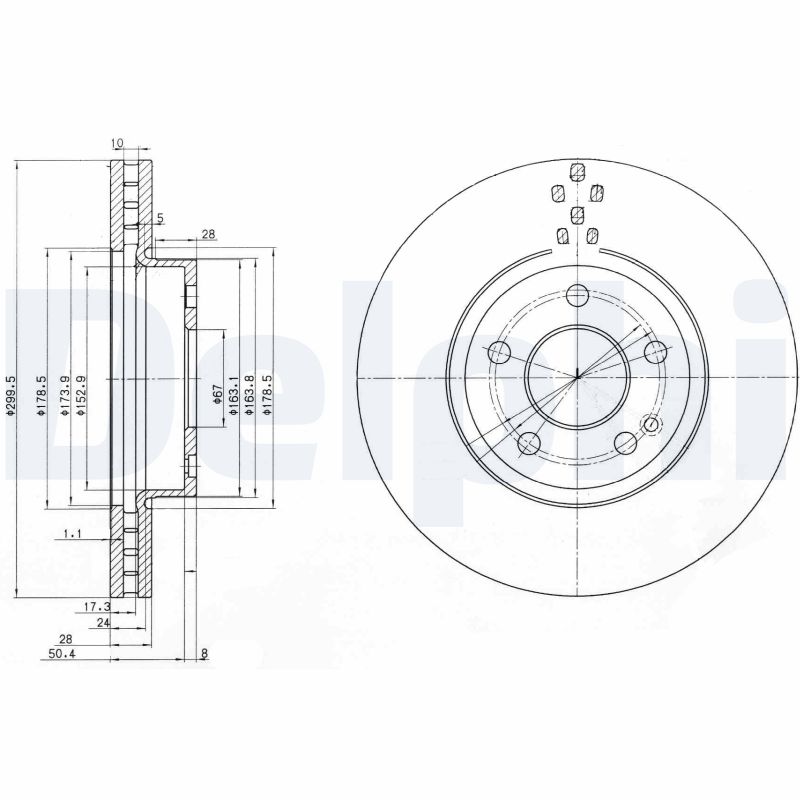 DELPHI BG3838 спирачен диск