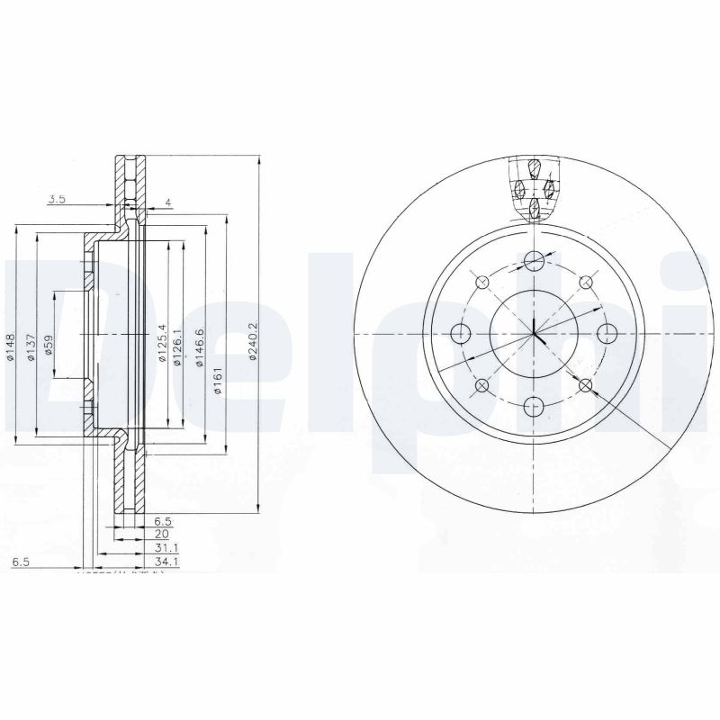 DELPHI BG3839 Disc frana