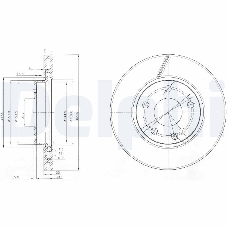 DELPHI BG3845C Discofreno-Discofreno-Ricambi Euro