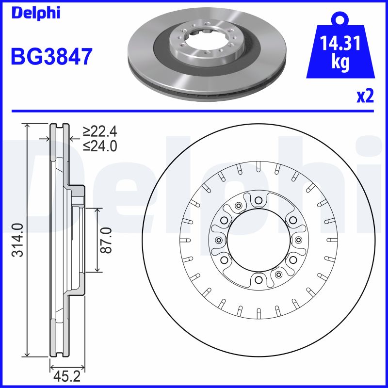 DELPHI BG3847 Discofreno