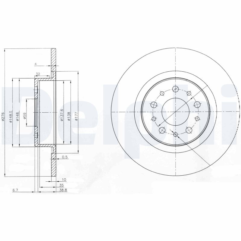 DELPHI BG3857 Discofreno