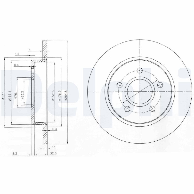 DELPHI BG3896 Disc frana