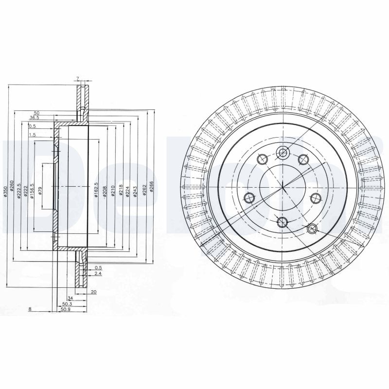 DELPHI BG3925 Δισκόπλακα for LAND ROVER