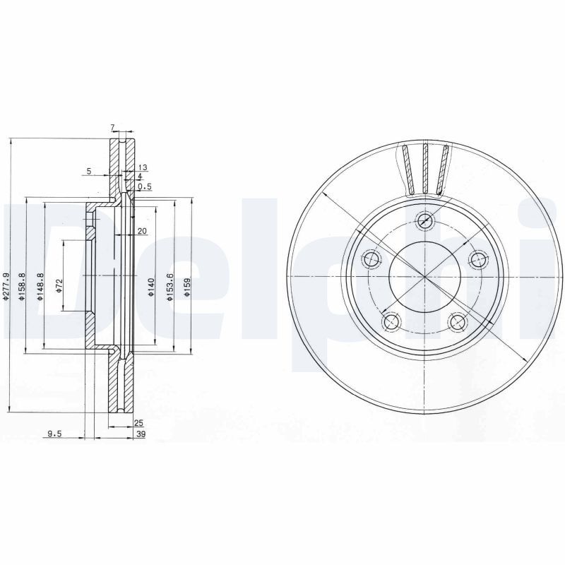 DELPHI BG3927 Disc frana