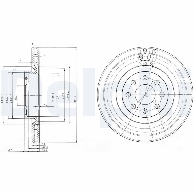 DELPHI BG3944 Disc frana