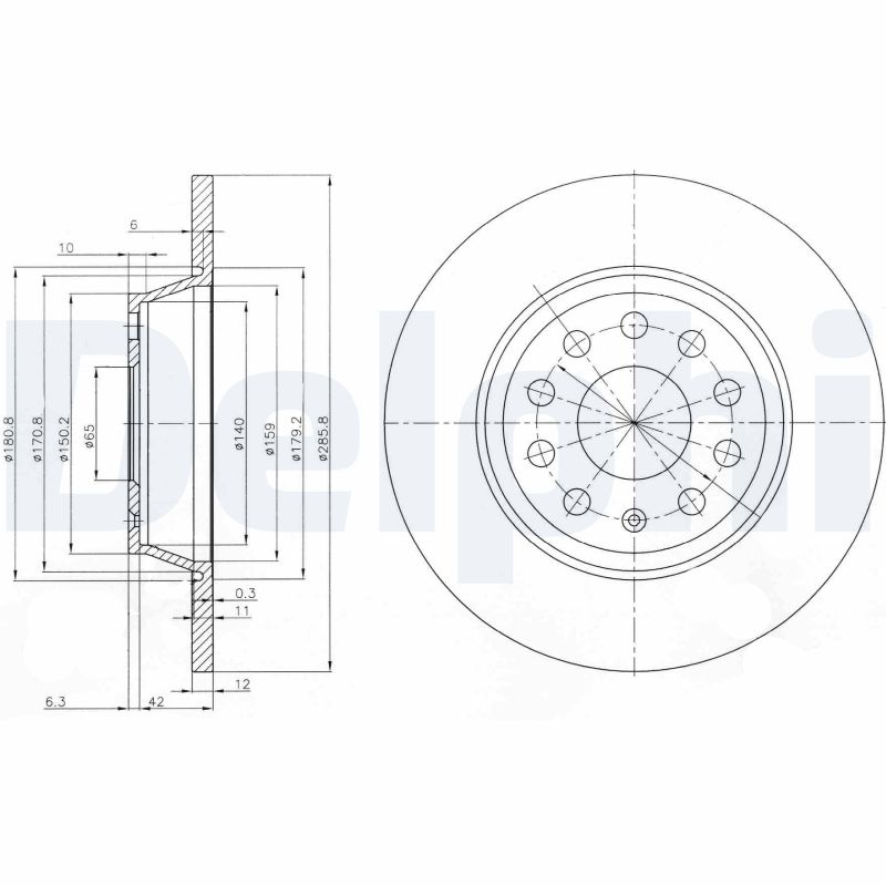 DELPHI BG3954C Discofreno