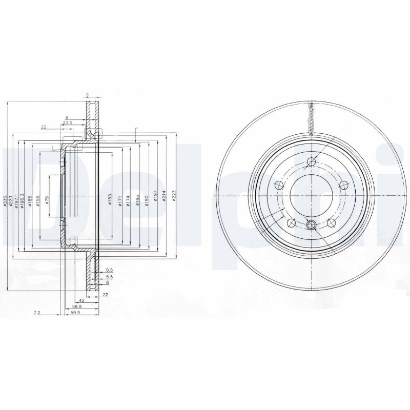 DELPHI BG3961 Disc frana