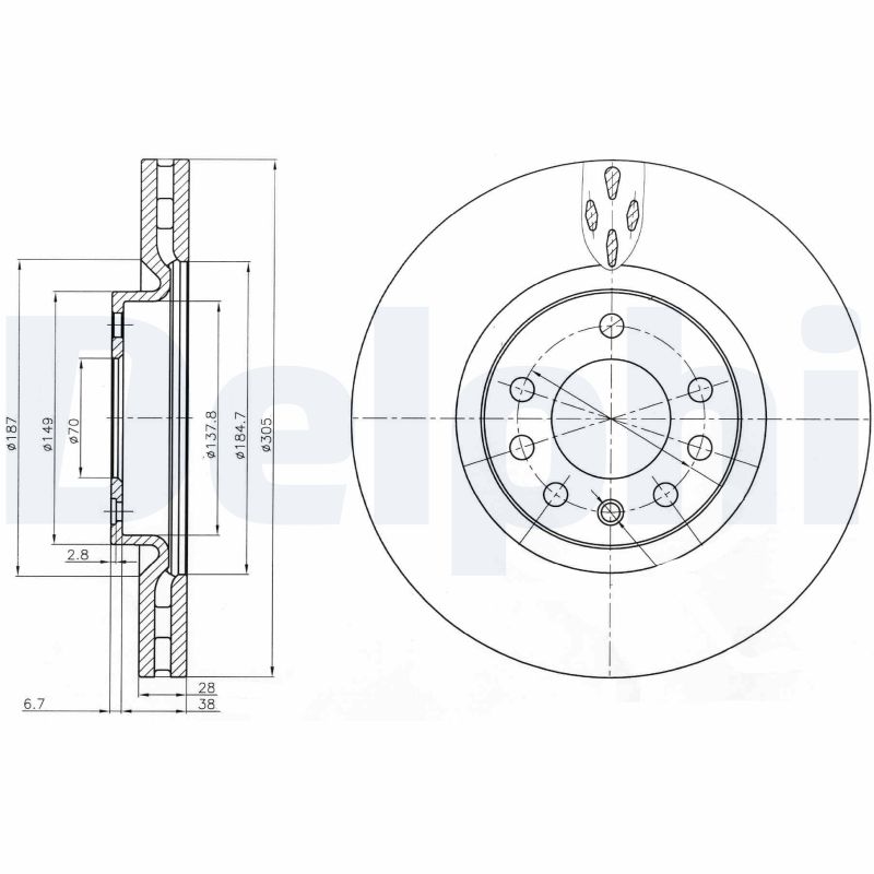 DELPHI BG3963 Discofreno-Discofreno-Ricambi Euro