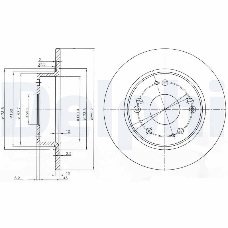 DELPHI BG3964 Discofreno-Discofreno-Ricambi Euro