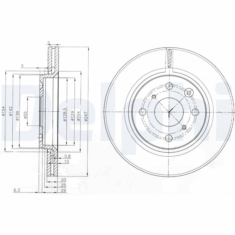 DELPHI BG3976 спирачен диск