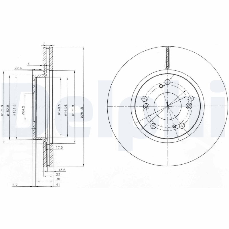 DELPHI BG3980C Discofreno-Discofreno-Ricambi Euro