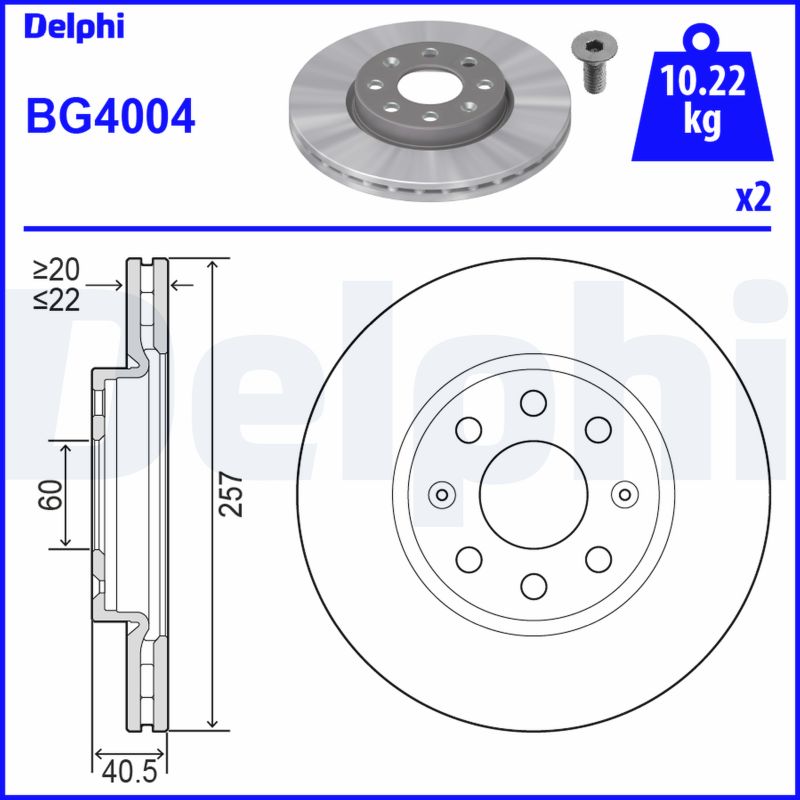 DELPHI BG4004 Discofreno-Discofreno-Ricambi Euro