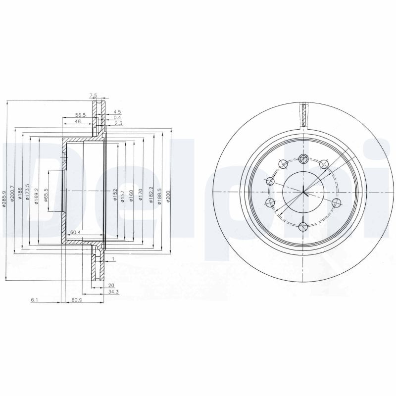 DELPHI BG4043 Discofreno-Discofreno-Ricambi Euro