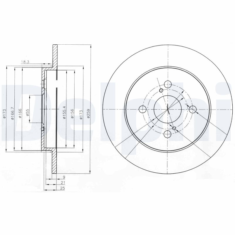 DELPHI BG4055 Discofreno-Discofreno-Ricambi Euro