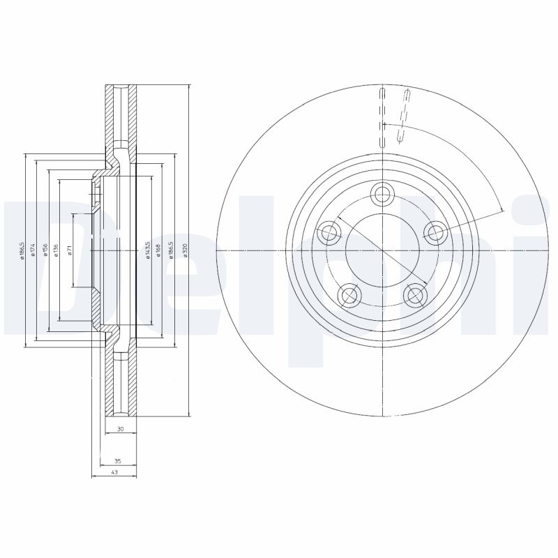 DELPHI BG4065 Brzdový kotouč