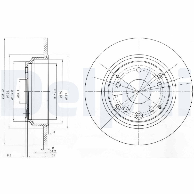 DELPHI BG4095 Discofreno-Discofreno-Ricambi Euro