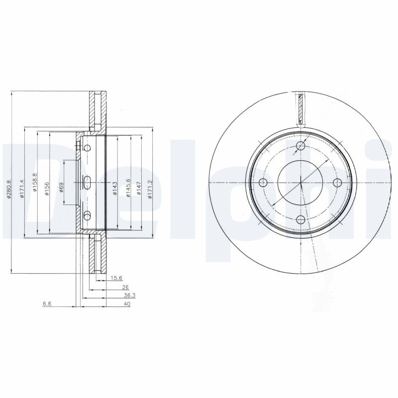 DELPHI BG4127 Discofreno-Discofreno-Ricambi Euro