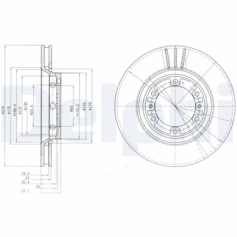 DELPHI BG4132 Discofreno-Discofreno-Ricambi Euro