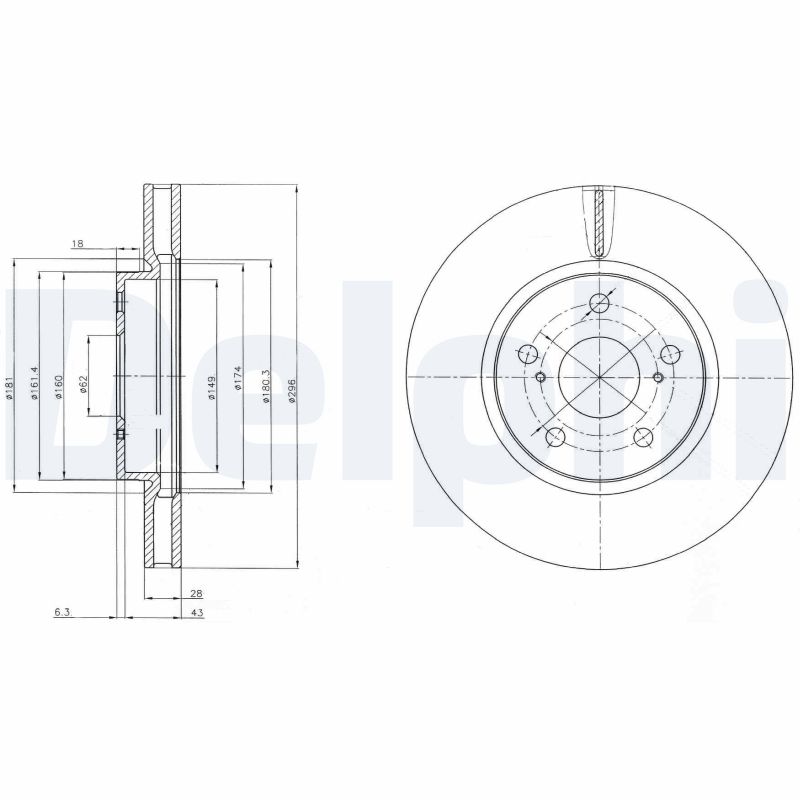 DELPHI BG4139C спирачен диск