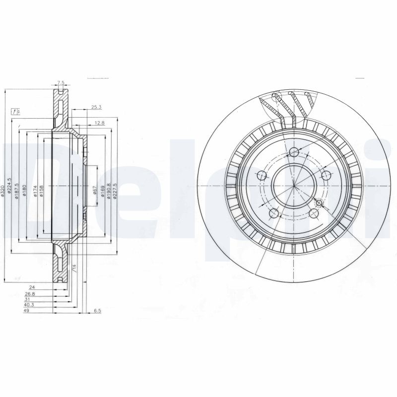 DELPHI BG4144 Brzdový kotouč