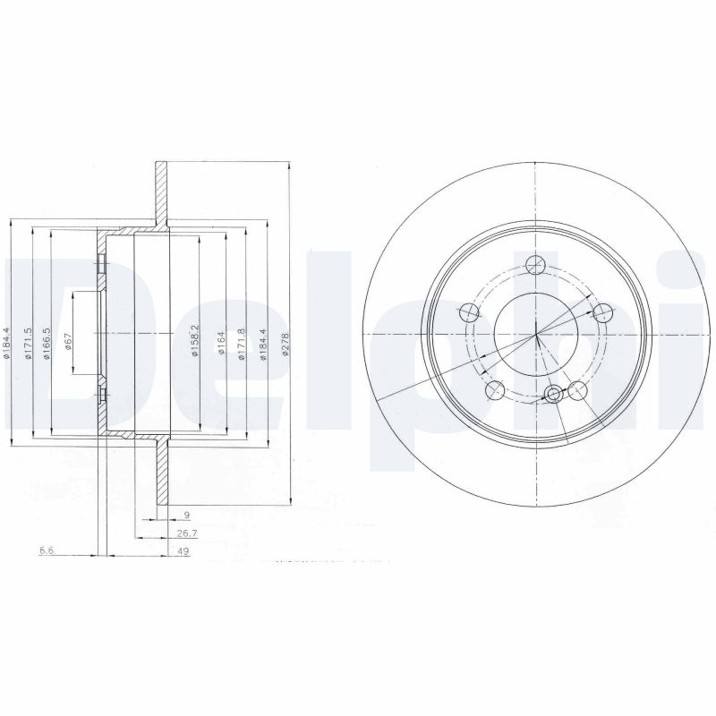 DELPHI BG4152 спирачен диск